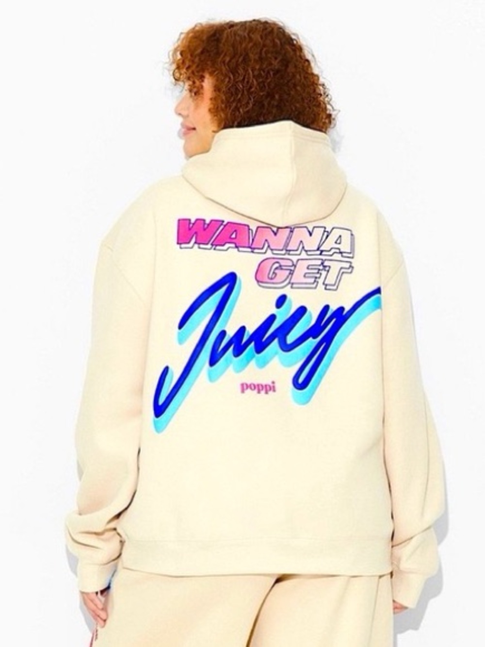 Poppi x Target Wanna Get Juicy Cream Graphic Hoodie Sweatshirt XXL Comfy Casual